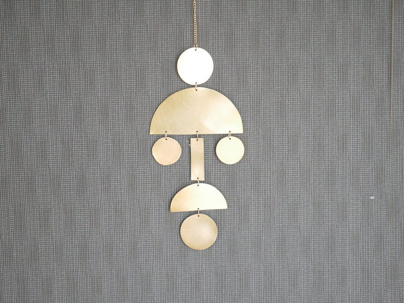 Mira model mobile 10 Artistic handmade brass mobile Art for the home Art for the living room Home decoration image 1