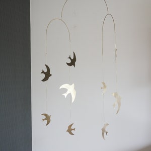 Mobile model Alya. Brass bird mobile. Baby room. Interior decoration. To offer. Handmade. image 7