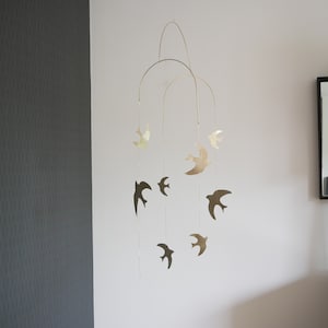 Mobile model Alya. Brass bird mobile. Baby room. Interior decoration. To offer. Handmade. image 8