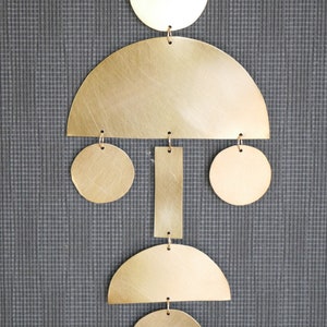 Mira model mobile 10 Artistic handmade brass mobile Art for the home Art for the living room Home decoration image 5