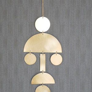 Mira model mobile 10 Artistic handmade brass mobile Art for the home Art for the living room Home decoration image 4