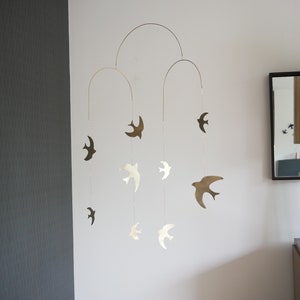 Mobile model Alya. Brass bird mobile. Baby room. Interior decoration. To offer. Handmade. image 3