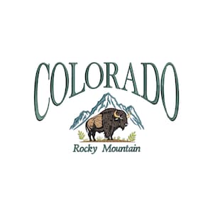 Colorado machine embroidery designs, Rocky Mountain national park, Embroidery files, USA, America, Embroidery pattern, Digital download