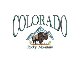 Colorado machine embroidery designs, Rocky Mountain national park, Embroidery files, USA, America, Embroidery pattern, Digital download