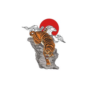 Tiger machine embroidery designs, Japanese art, embroidery files, embroidery pattern, embroidery designs trendy, digital download
