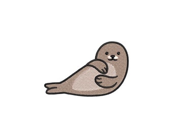 Mini Seal Embroidery Design, Cute Baby Embroidery Files, Ocean Animals Embroidery Patterns, Nursery Machine Embroidery Designs