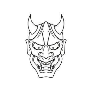 Demon mask embroidery designs, Oni mask embroidery files, Japanese mask, Hannya mask, Kitsune mask, Samurai mask, Anime mask, Japanese art