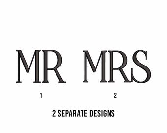 Mr and Mrs Embroidery Design: Wedding Pattern (Digital Download)