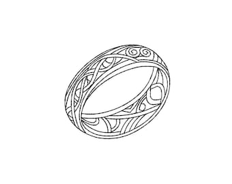Ring of power embroidery design, machine embroidery designs, embroidery files, embroidery pattern,  fantasy, magic, wizard, digital download