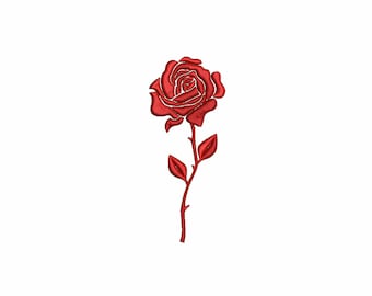 Red rose embroidery design, Flower embroidery design, Floral embroidery design, Small rose, Small embroidery designs, Digital download