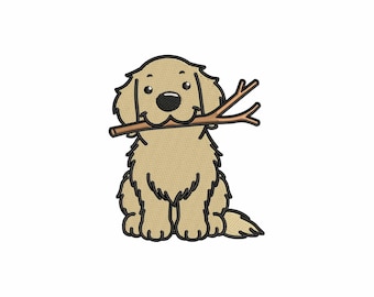 Golden retriever embroidery design, Animal embroidery design, Pet embroidery, Machine embroidery designs dog, Digital download