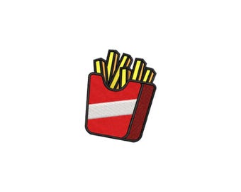 Mini French Fries Embroidery Design, American Fast Food Embroidery Files, Chips Embroidery Patterns, Machine Embroidery Designs