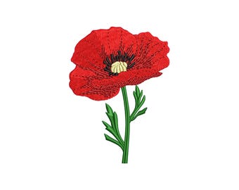 Mini poppy flower embroidery design, Wildflower machine embroidery designs, embroidery files, embroidery pattern, digital download