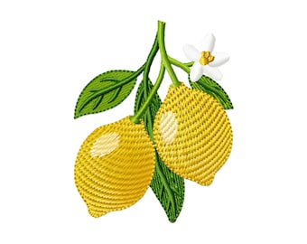 Mini Lemon embroidery design, Flower embroidery design, Machine embroidery designs fruits, Plant embroidery files, Embroidery pattern
