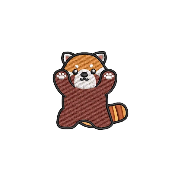 Red panda embroidery design