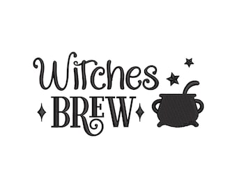 Witches Brew Embroidery Design, Halloween Embroidery Designs, Salem Embroidery Files, Spooky Season, Machine Embroidery Designs