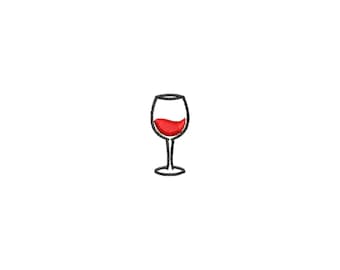 Mini wine embroidery design, machine embroidery designs, embroidery pattern, embroidery files, small embroidery designs, digital download