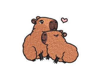 Lovely Capybara embroidery design, Animals machine embroidery designs, embroidery files, embroidery pattern,  baby embroidery designs