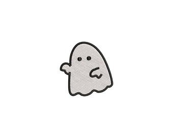 Cute ghost embroidery design, Halloween embroidery designs, Halloween embroidery files, spooky season, adopt a ghost, digital download