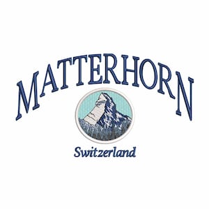 Matterhorn mountain machine embroidery designs, Switzerland, embroidery files, embroidery pattern, trendy embroidery, digital download