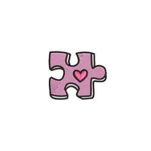 Mini heart puzzle machine embroidery designs, Valentines day embroidery design, Love embroidery pattern, embroidery files, digital download
