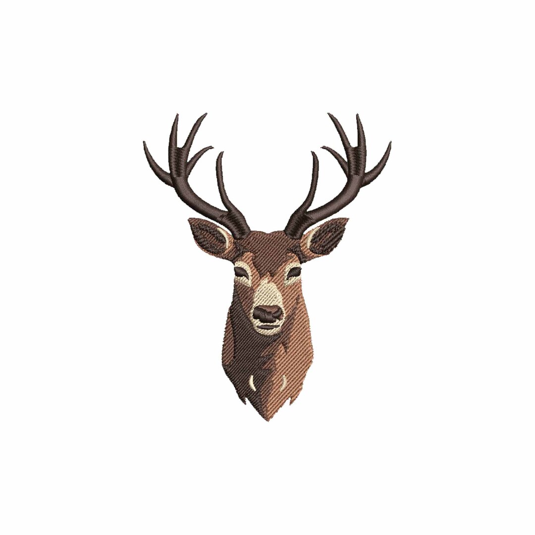 Buck Deer Head Machine Embroidery Designs, Forest Animals, Embroidery ...