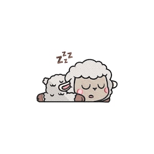 Sleeping sheep embroidery design, Farm animals machine embroidery designs, embroidery pattern, embroidery files, baby embroidery designs
