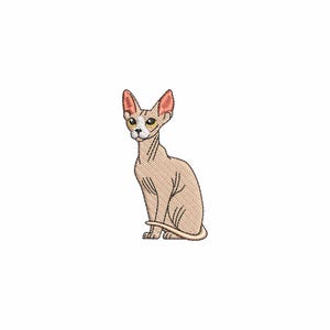 Mini Sphynx Cat embroidery design, Machine embroidery designs, Embroidery pattern, Embroidery files,  Funny cat, Pet embroidery, Cat lover