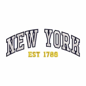 New York varcity machine embroidery designs, Embroidery files, NYC, Embroidery pattern, New York city, New York state, Digital download