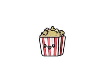 Mini Popcorn Embroidery Design, Kawaii Food Embroidery Files, Cute Baby Embroidery Patterns, Machine Embroidery Designs