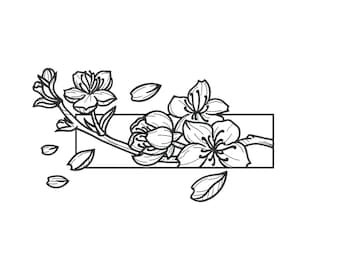 Cherry blossom machine embroidery designs, Japanese embroidery art, embroidery pattern, embroidery files, digital download