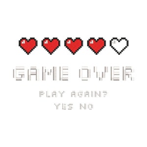 Game over heart embroidery design, machine embroidery designs, pixel art, trendy embroidery designs, embroidery files, digital download