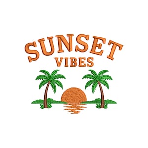 Summer embroidery design, embroidery design, machine embroidery designs, Sunset embroidery files, embroidery pattern, Sun Embroidery Design