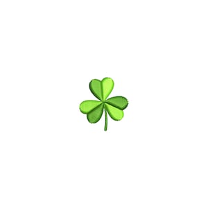 May include: A green shamrock with three leaves.