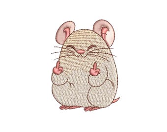 マウスの刺繍デザイン、面白い動物の機械刺繍ファイル