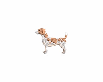 Mini Jack Russell Terrier Embroidery Design, Dog Machine Embroidery File
