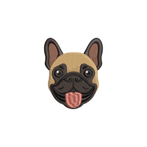 Mini French Bulldog face embroidery design, Dog face embroidery pattern, Dog Lover machine embroidery designs, embroidery files, Pet Owner