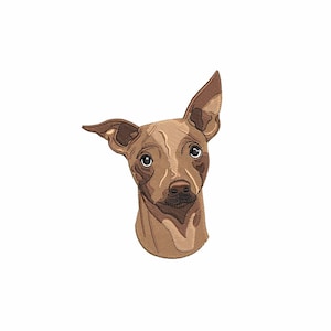 American Terrier embroidery design, Dog Face machine embroidery designs, Embroidery files, Animal embroidery design, Pet portrait