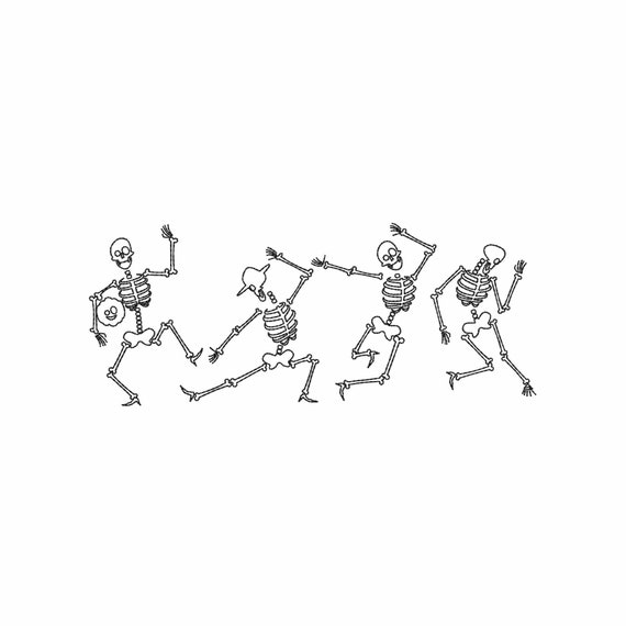 Dancing skeletons embroidery design, Halloween embroidery designs, Halloween embroidery files,    embroidery pattern, dancing skeleton