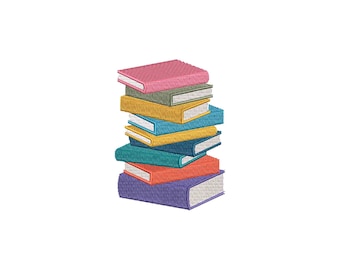 Stack of Books embroidery design, machine embroidery designs, embroidery files, embroidery pattern, book lover, book club, digital download