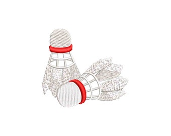 Badminton shuttlecock embroidery design, machine embroidery designs, trendy embroidery designs, embroidery files, digital download
