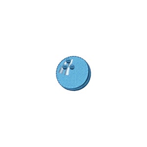 May include: A blue bowling ball with white pin holes.