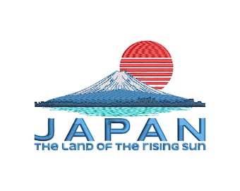 日本の機械刺繍デザイン、富士山、刺繍パターン、刺繍ファイル、日本の流行の刺繍デザイン、デジタルダウンロード