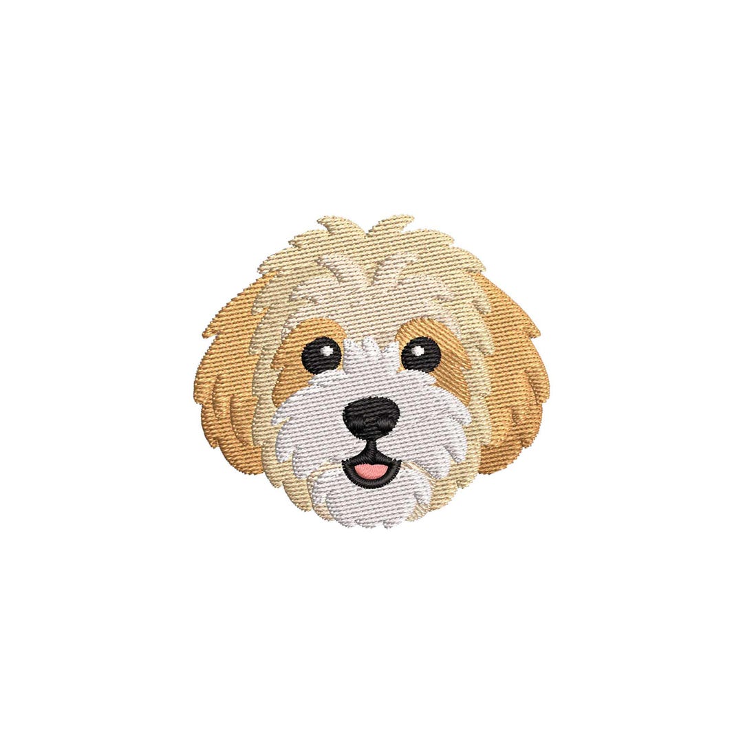 Mini Cavachon Face Embroidery Design, Dog Face, Cavapoo Embroidery ...