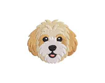 Mini Cavachon face embroidery design, Dog face, Cavapoo embroidery pattern, Dog Lover machine embroidery designs, Maltipoo embroidery file