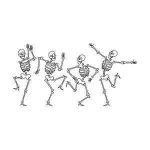 Dancing skeletons embroidery design, halloween embroidery designs, halloween embroidery files, halloween pattern, machine embroidery designs