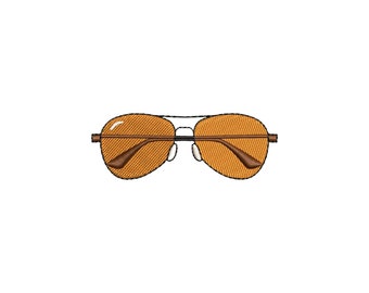 Design de bordado de óculos de sol estilo aviador em miniatura, arquivo de bordado à máquina para o verão, padrão de bordado patriótico, presente em estilo americano