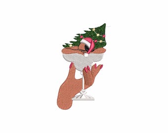 Christmas Cocktail Embroidery Design, Girly Christmas Embroidery Designs, Holiday Embroidery Files, Festive Machine Embroidery Designs