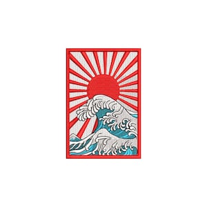 The great wave off kanagawa machine embroidery designs, Japan embroidery pattern, embroidery files, Japanese art, digital download