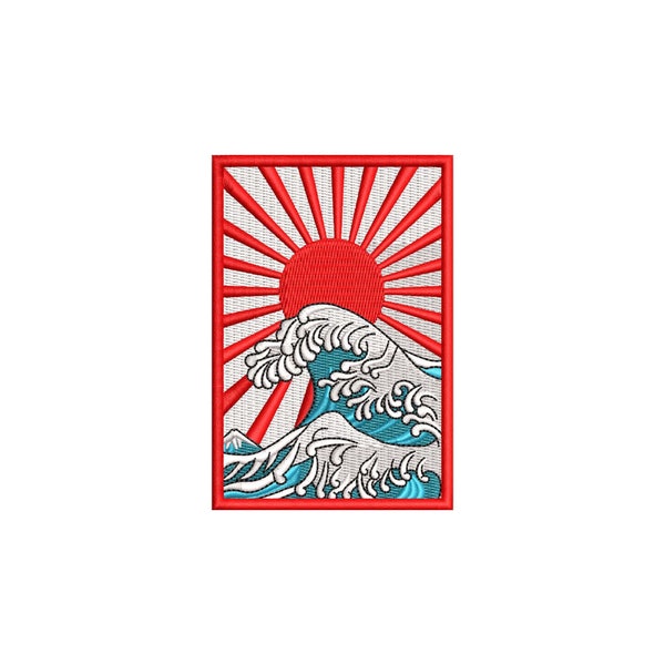 The great wave off kanagawa machine embroidery designs, Japan embroidery pattern, embroidery files, Japanese art, digital download